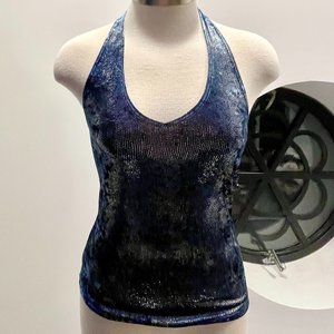 Y2K Halter Top - Blue shimmer - In GREAT condition